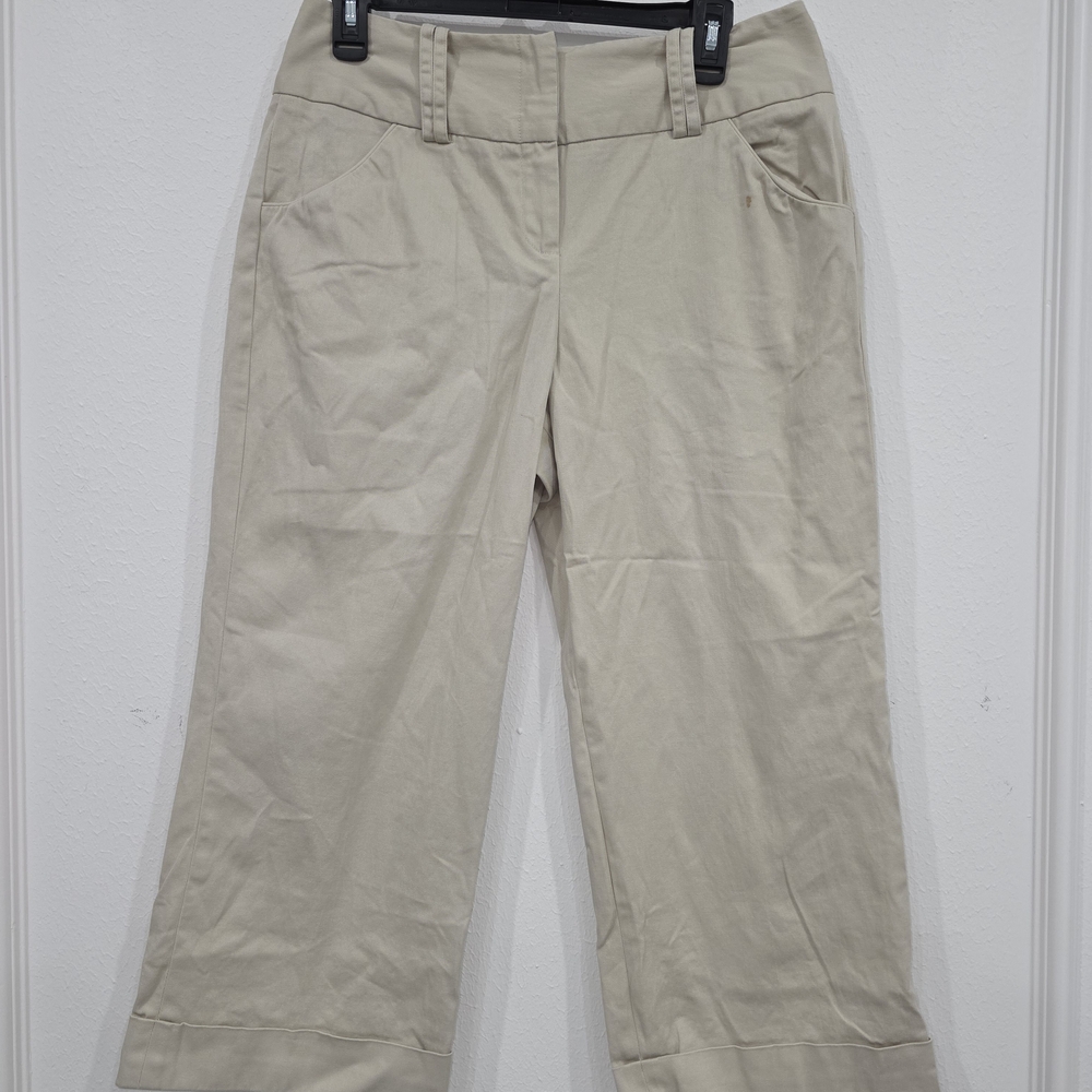 Larry Levine Cream Wide Leg Pants